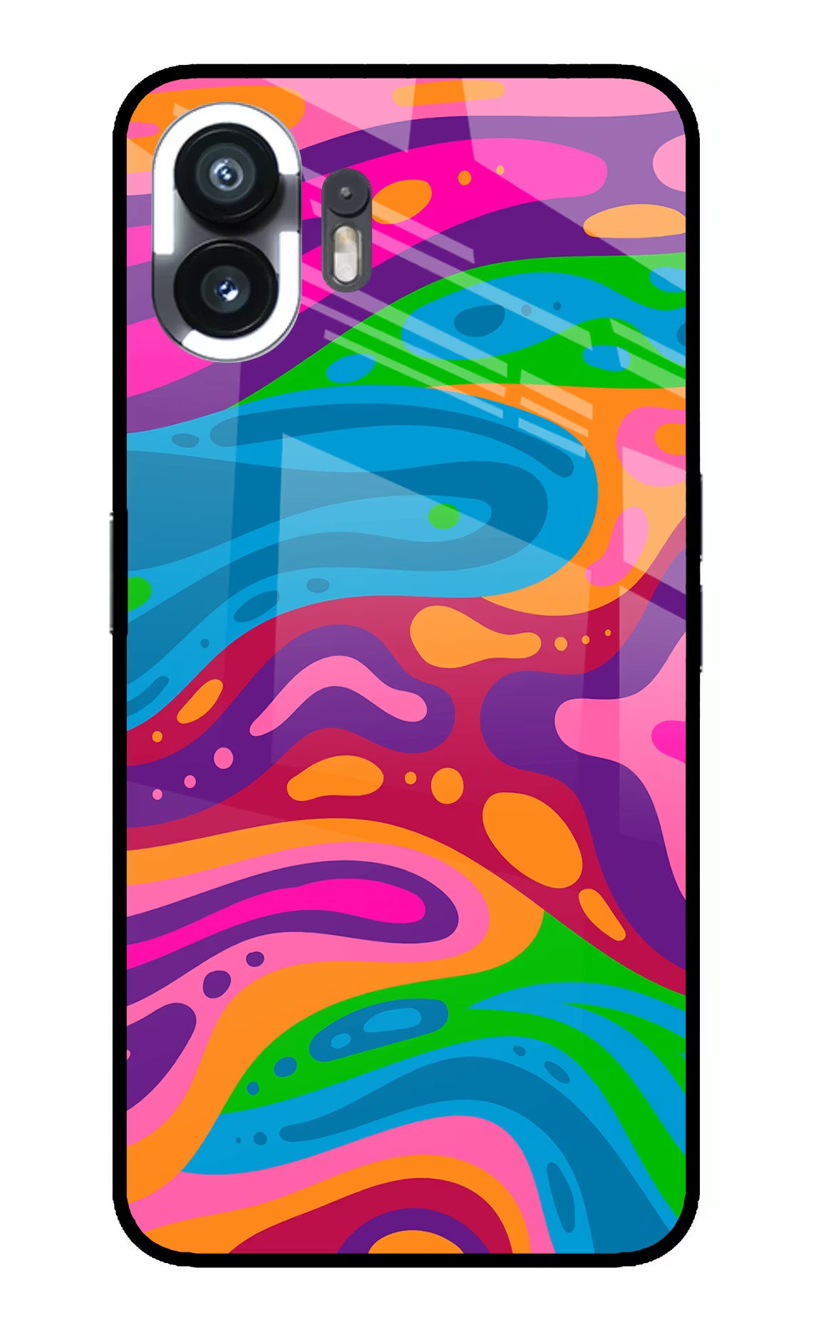 Trippy Pattern Nothing Phone 2 Glass Case Back Cover by Casekaro
