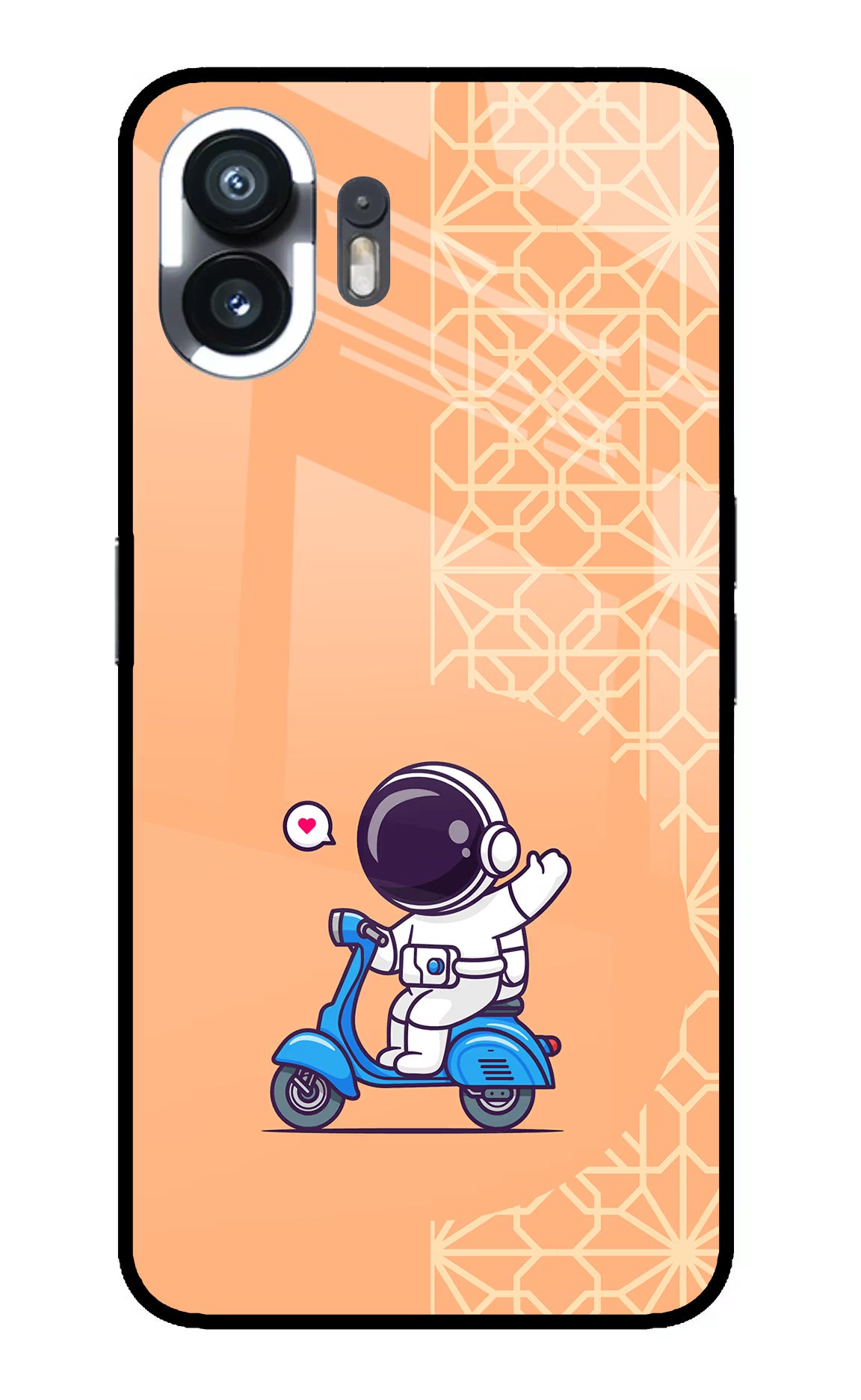 Cute Astronaut Riding Nothing Phone 2 Glass Case Back Cover by Casekaro