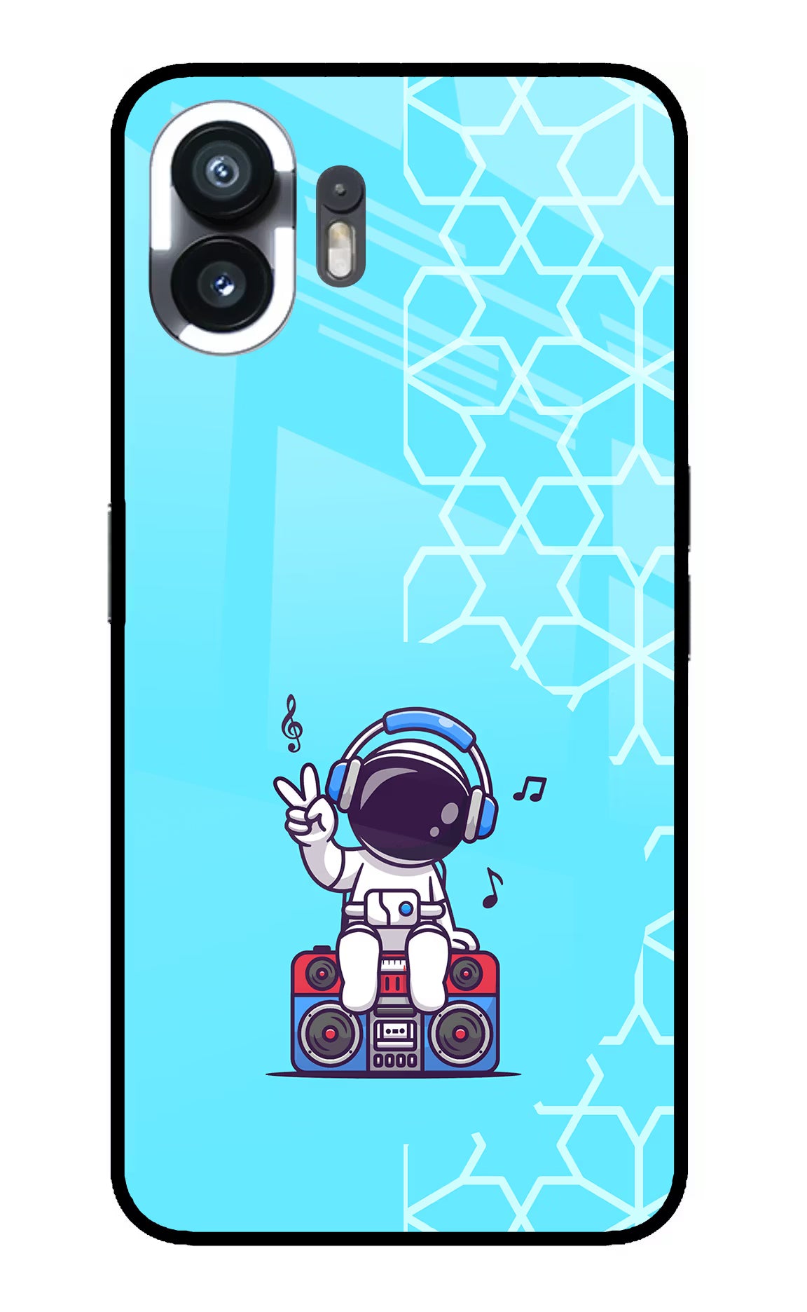 Cute Astronaut Chilling Nothing Phone 2 Glass Case Back Cover by Casekaro