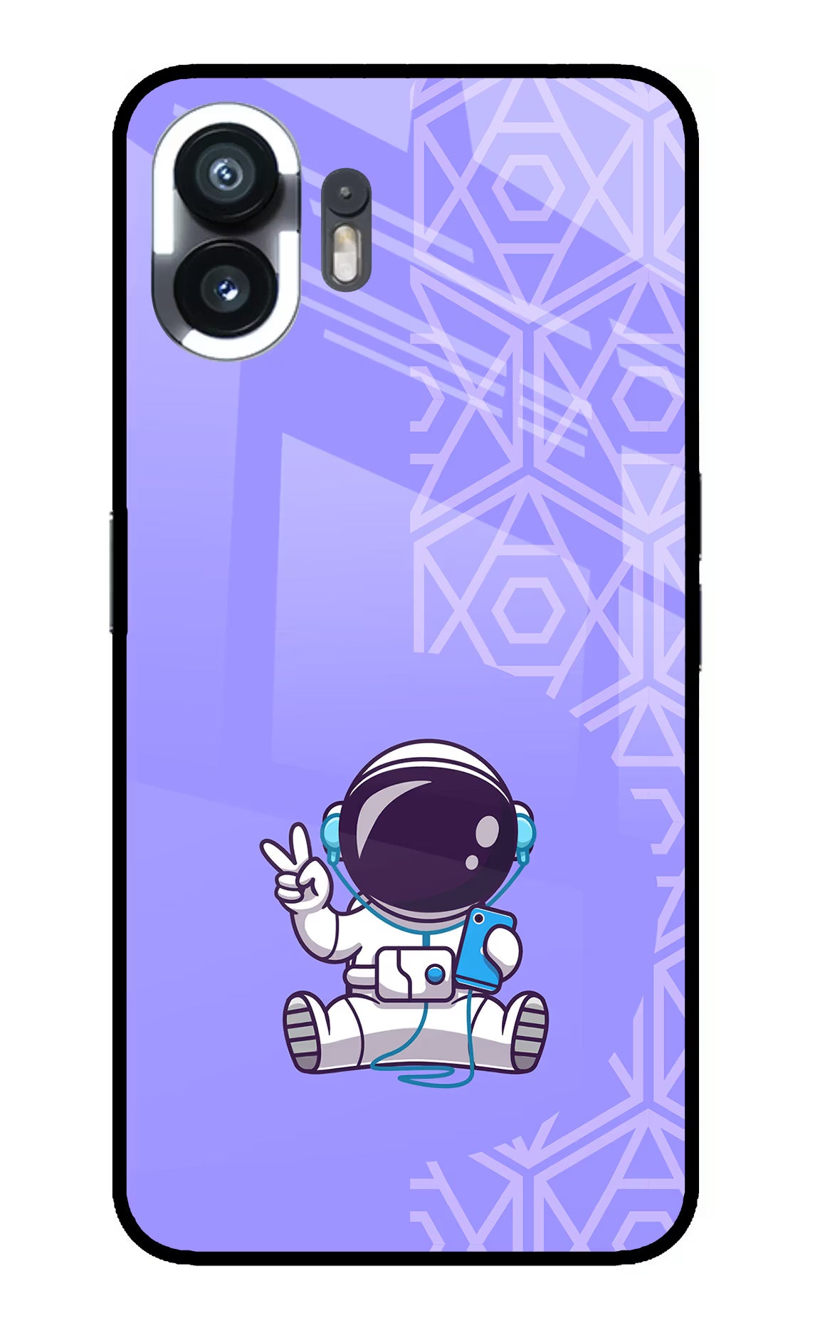 Cute Astronaut Chilling Nothing Phone 2 Glass Case Back Cover by Casekaro