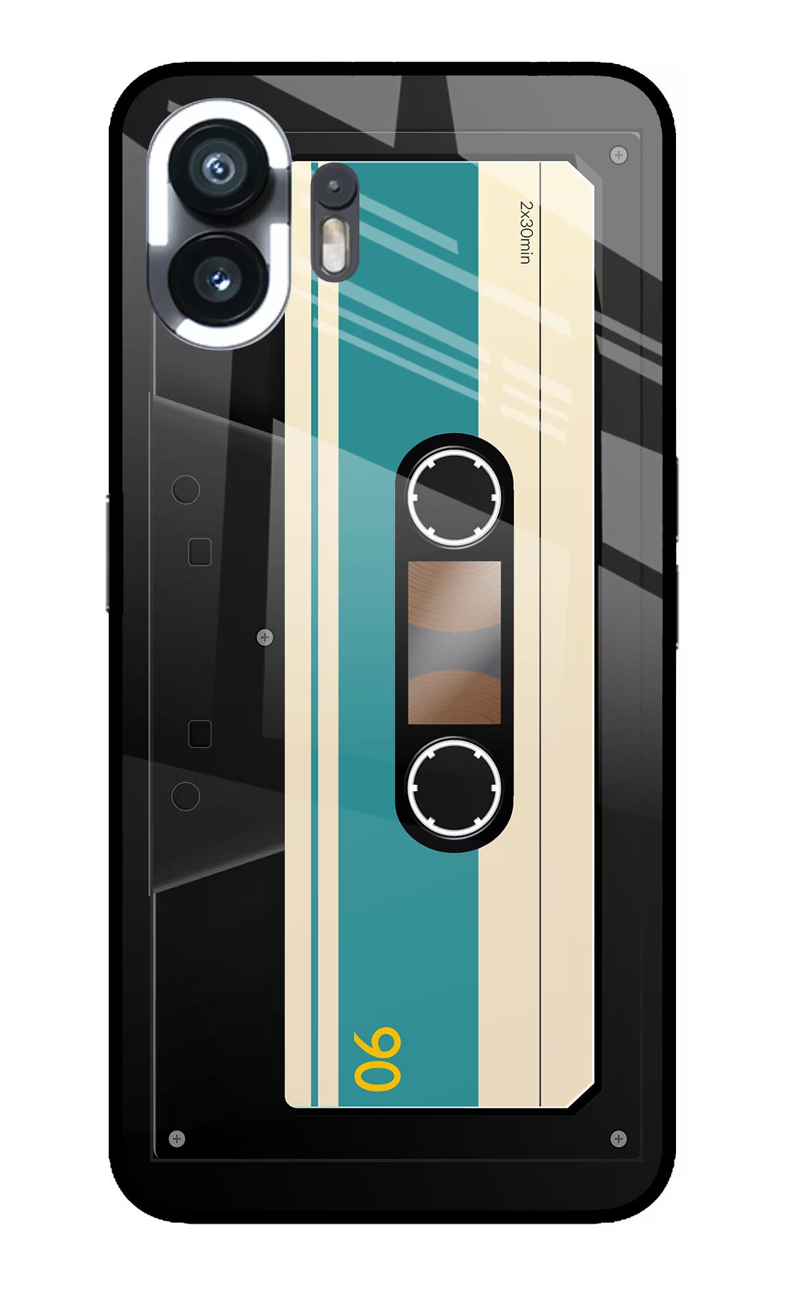Cassette Nothing Phone 2 Glass Case Back Cover by Casekaro