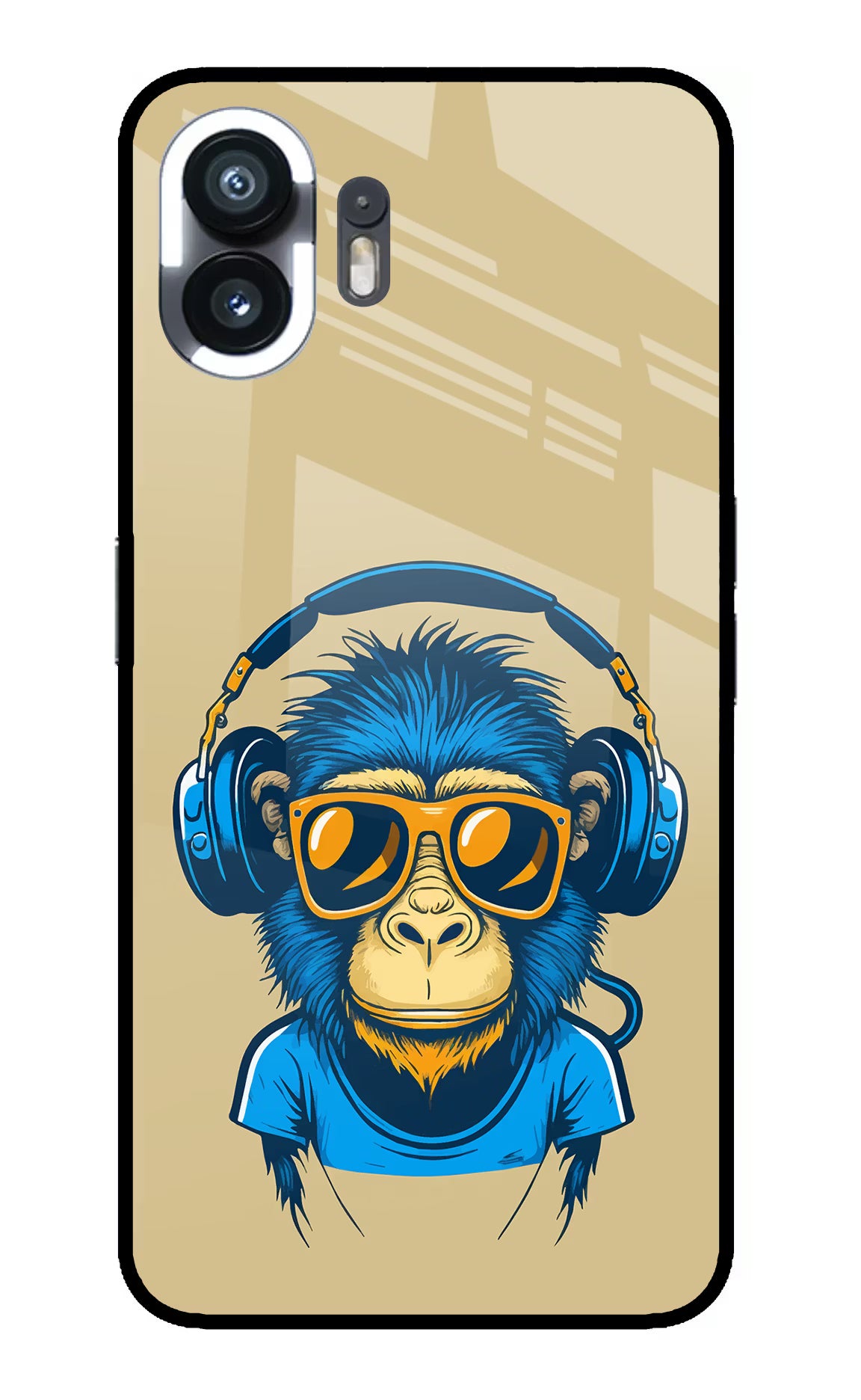 Monkey Headphone Nothing Phone 2 Glass Case Back Cover by Casekaro