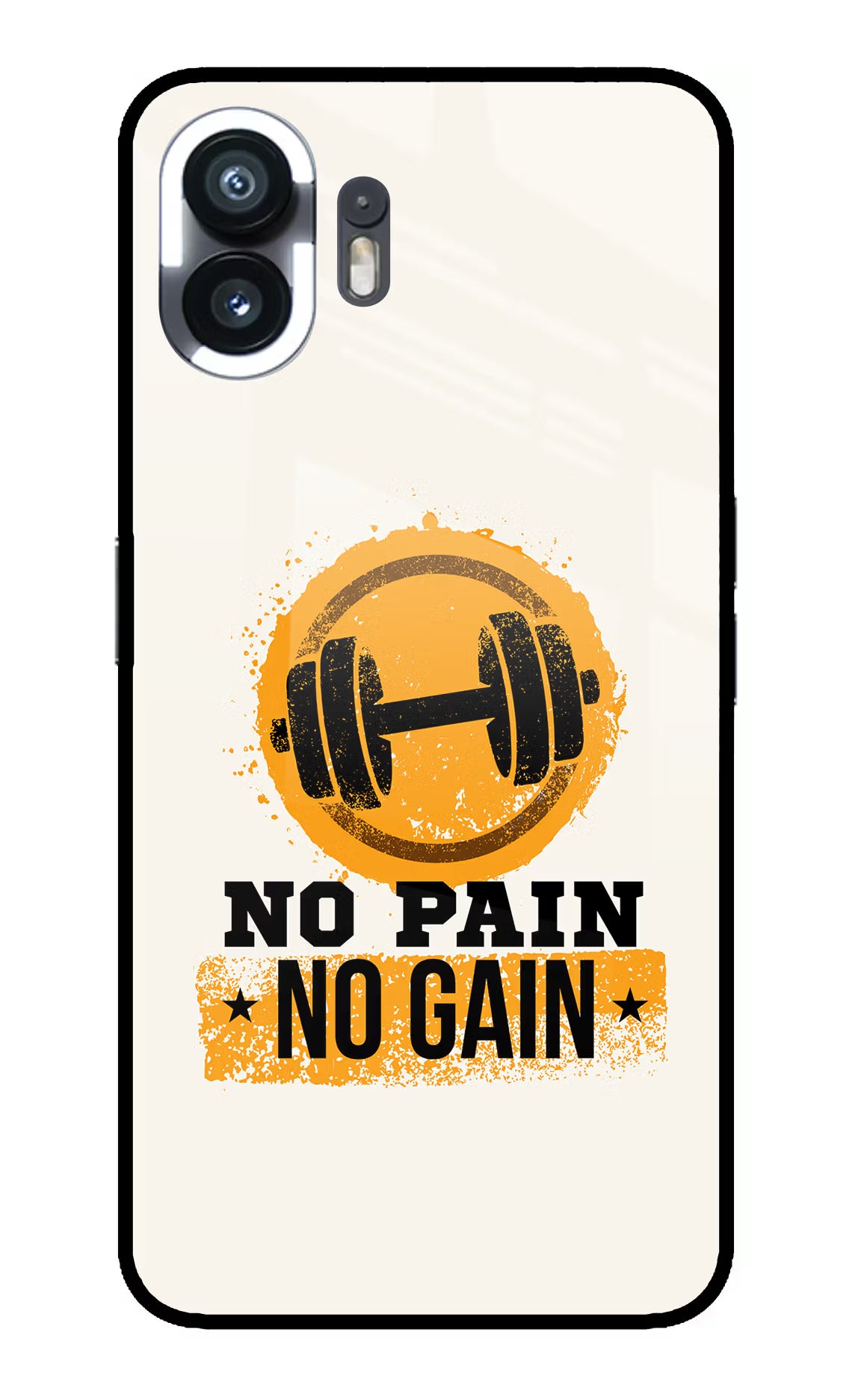 No Pain No Gain Nothing Phone 2 Glass Case Back Cover by Casekaro