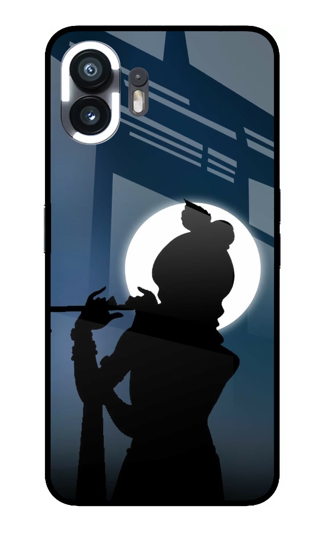 Shri Krishna Silhouette Nothing Phone 2 Glass Case Back Cover by Casekaro