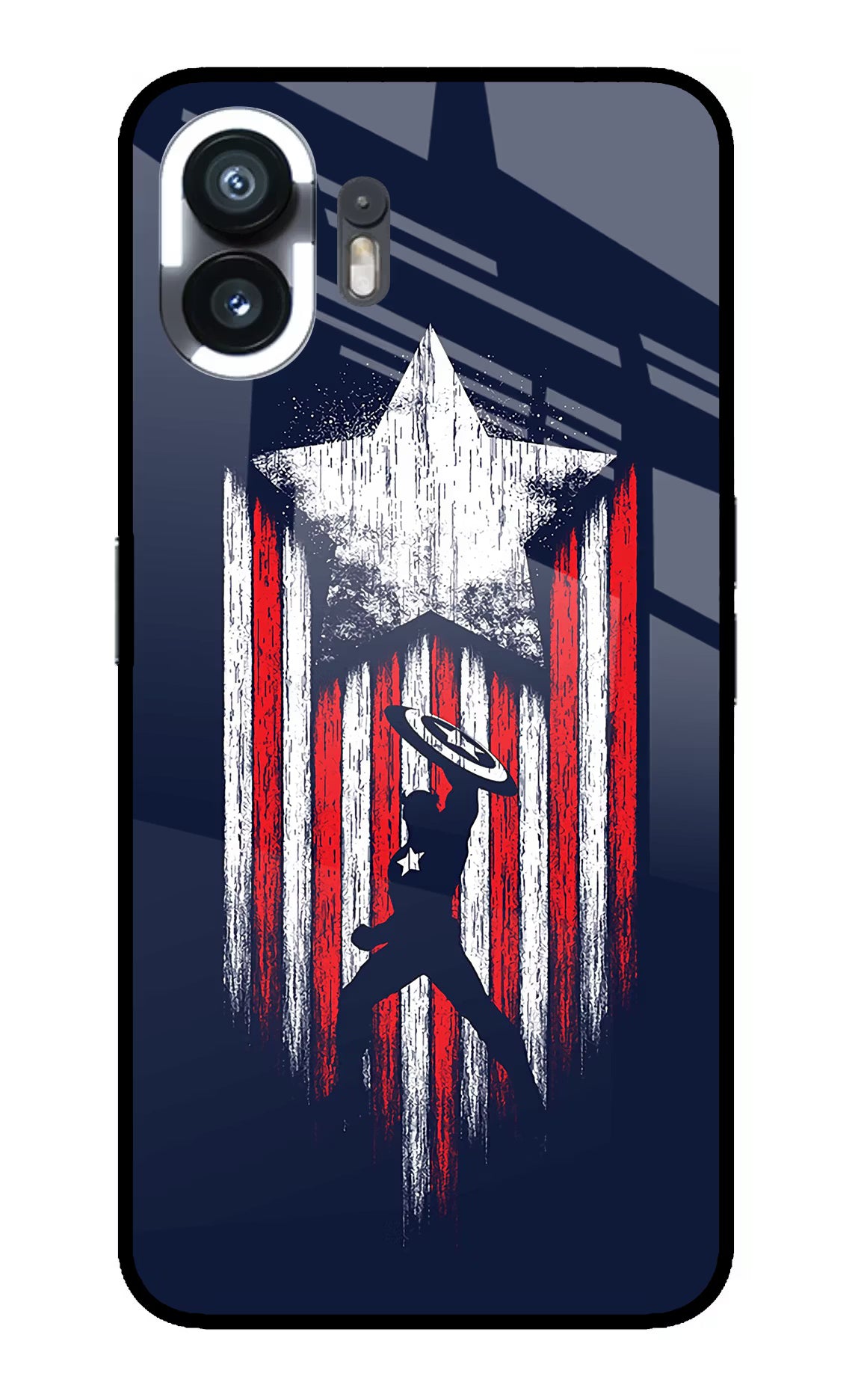 Captain America Marvel Art Nothing Phone 2 Glass Case Back Cover by Casekaro