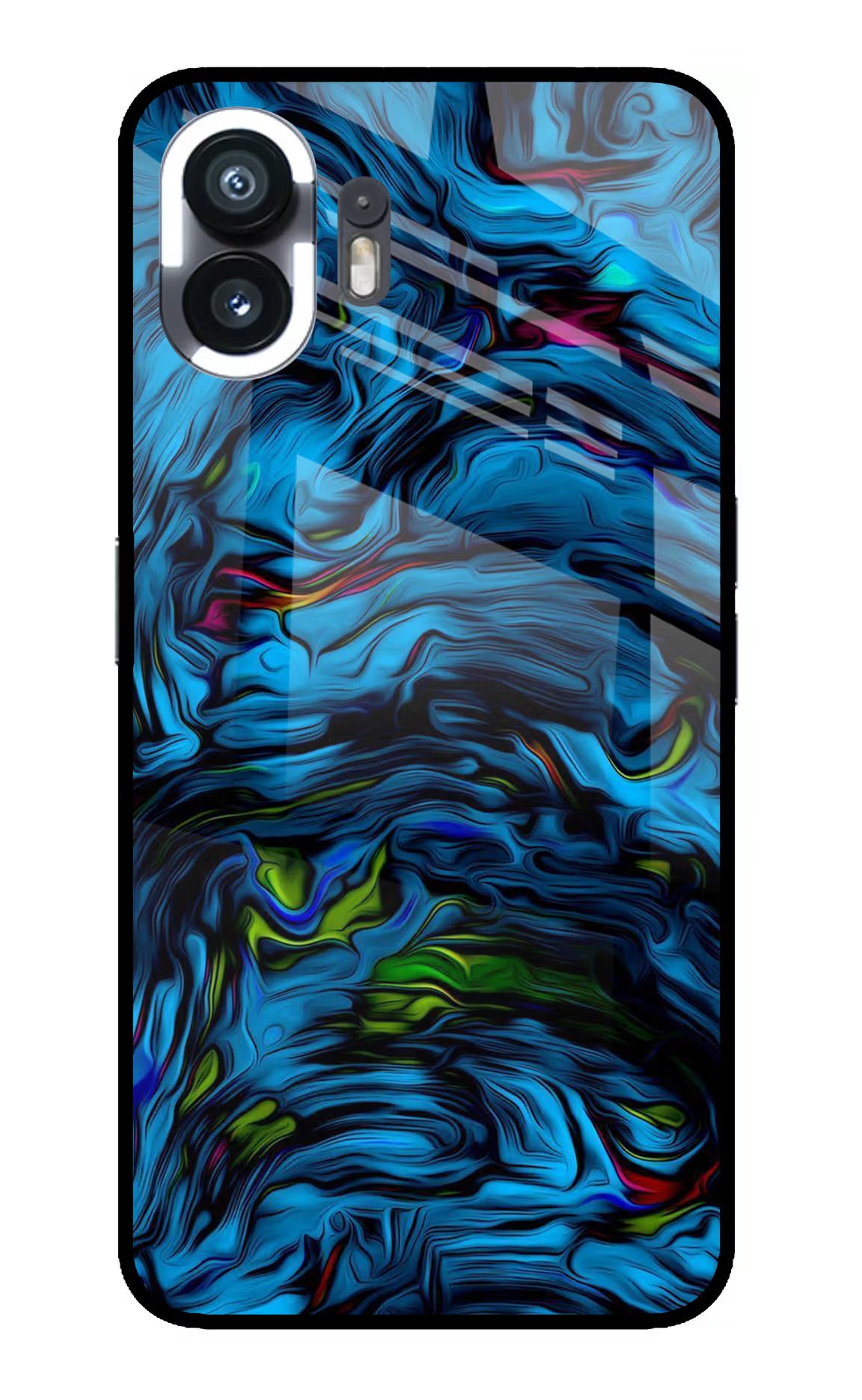 Dark Blue Abstract Nothing Phone 2 Glass Case Back Cover by Casekaro