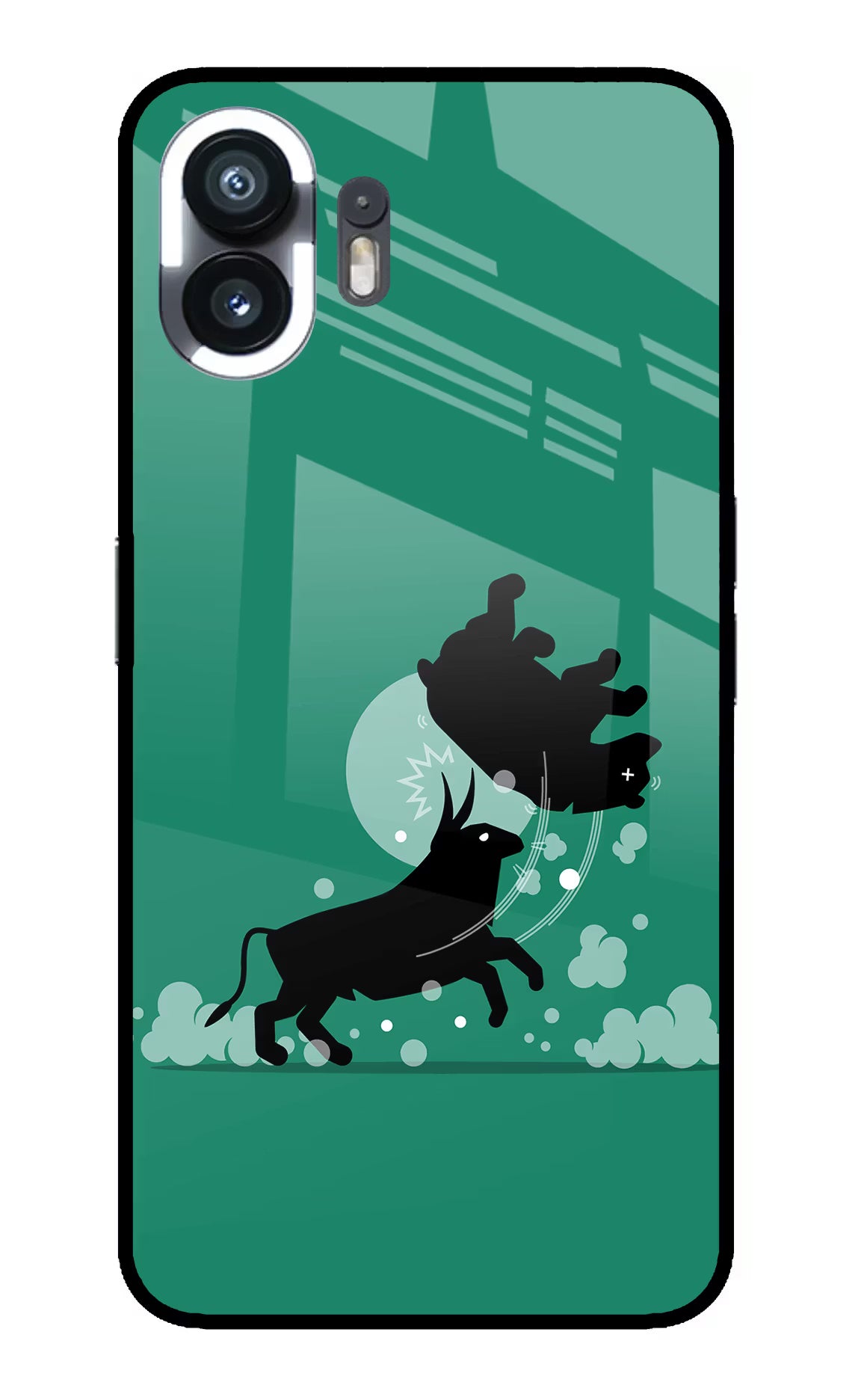 Bull Conqueror Nothing Phone 2 Glass Case Back Cover by Casekaro