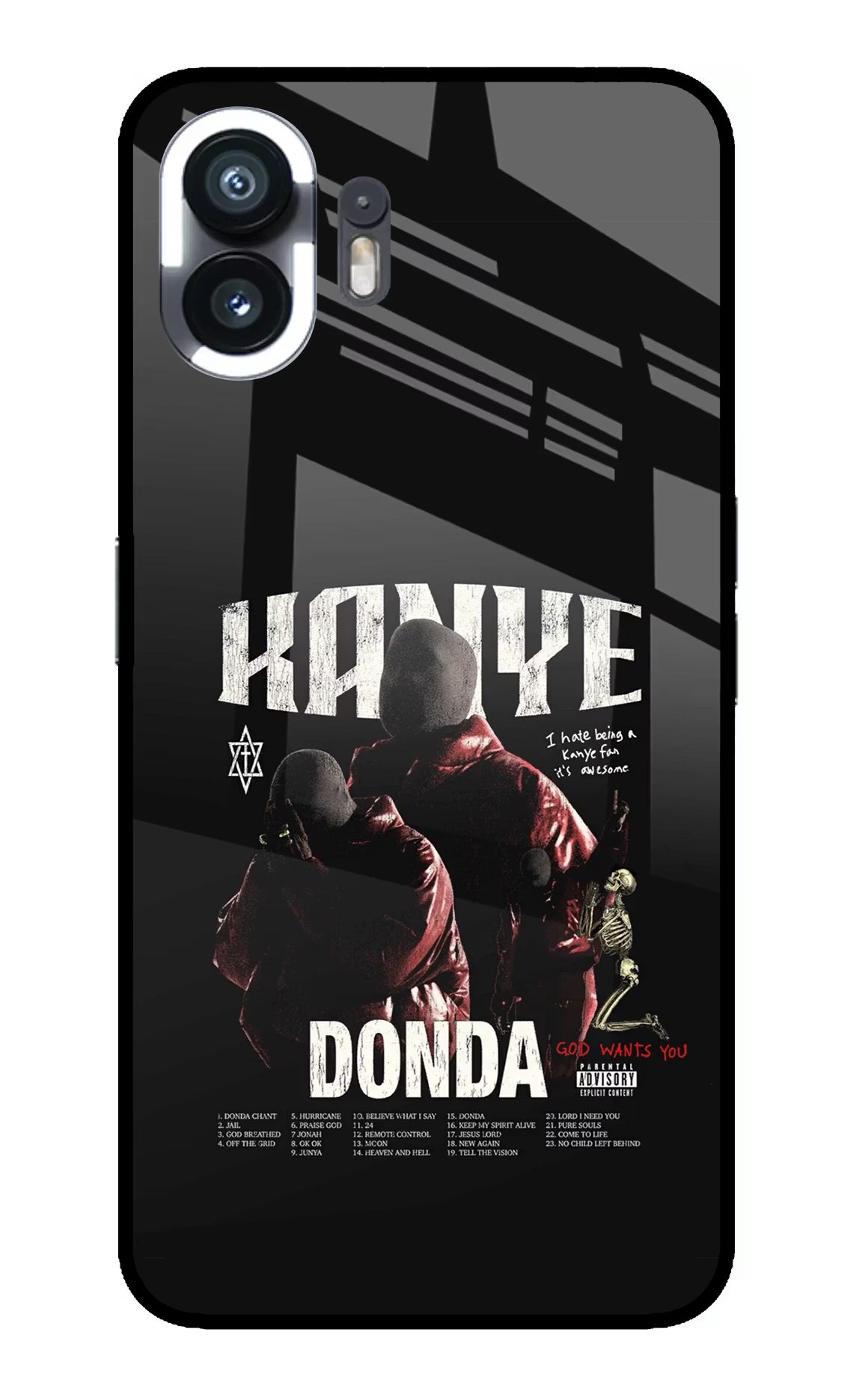 Donda Kanye West Nothing Phone 2 Glass Case Back Cover by Casekaro