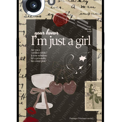 I am just a girl Nothing Phone 2 Glass Case