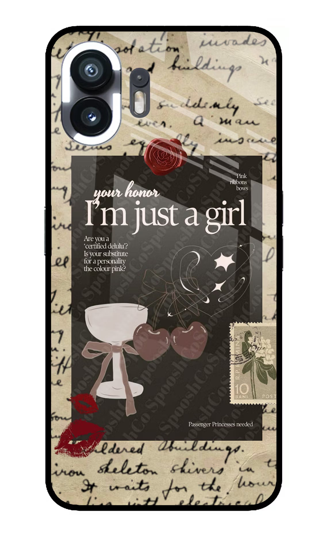 I am just a girl Nothing Phone 2 Glass Case Back Cover by Casekaro