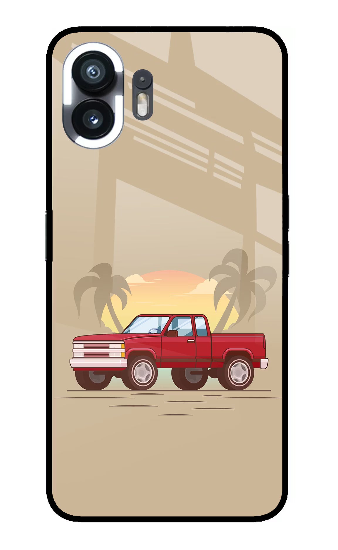 Desert Classic Drive Nothing Phone 2 Glass Case Back Cover by Casekaro