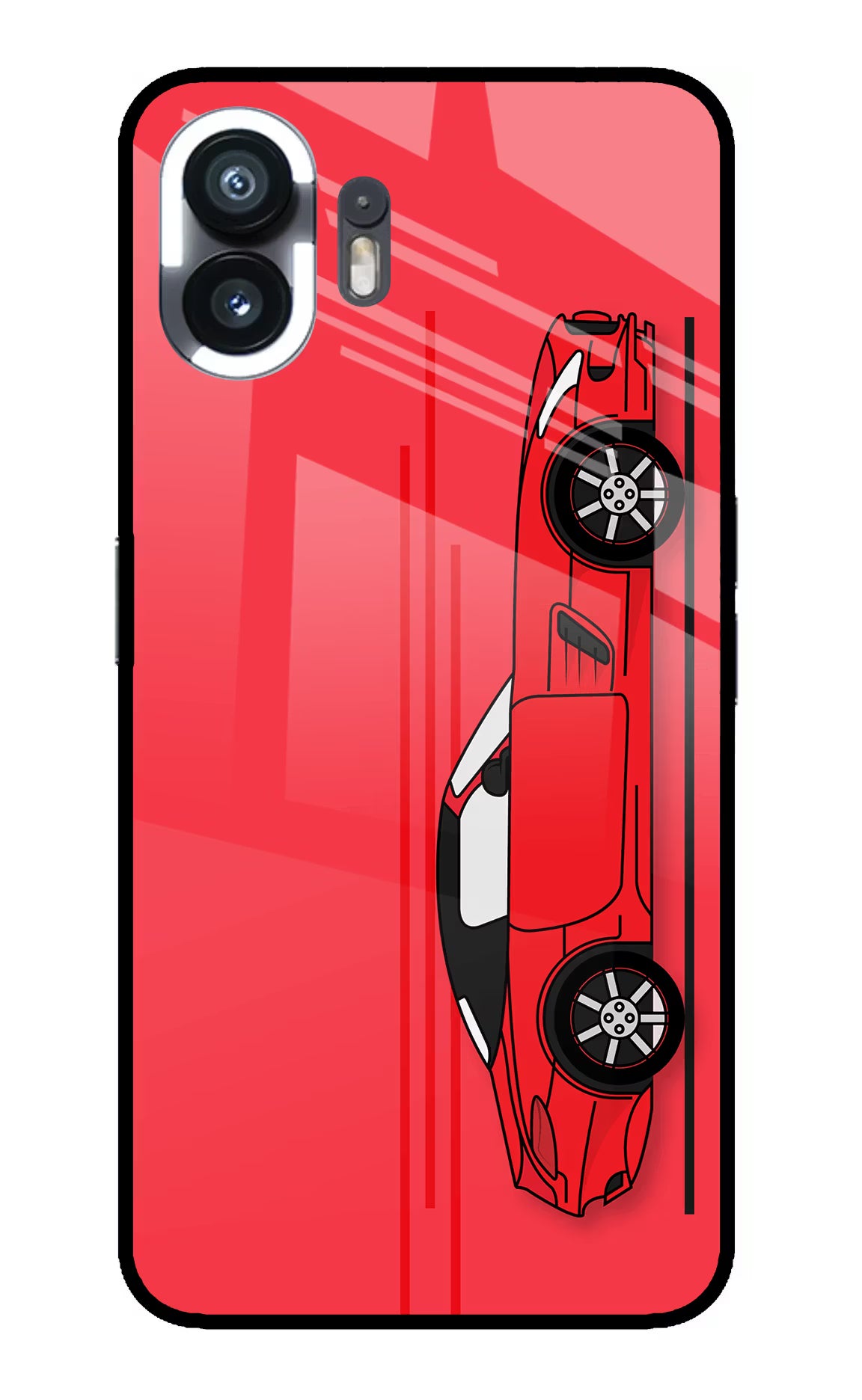 Red Velocity Nothing Phone 2 Glass Case Back Cover by Casekaro