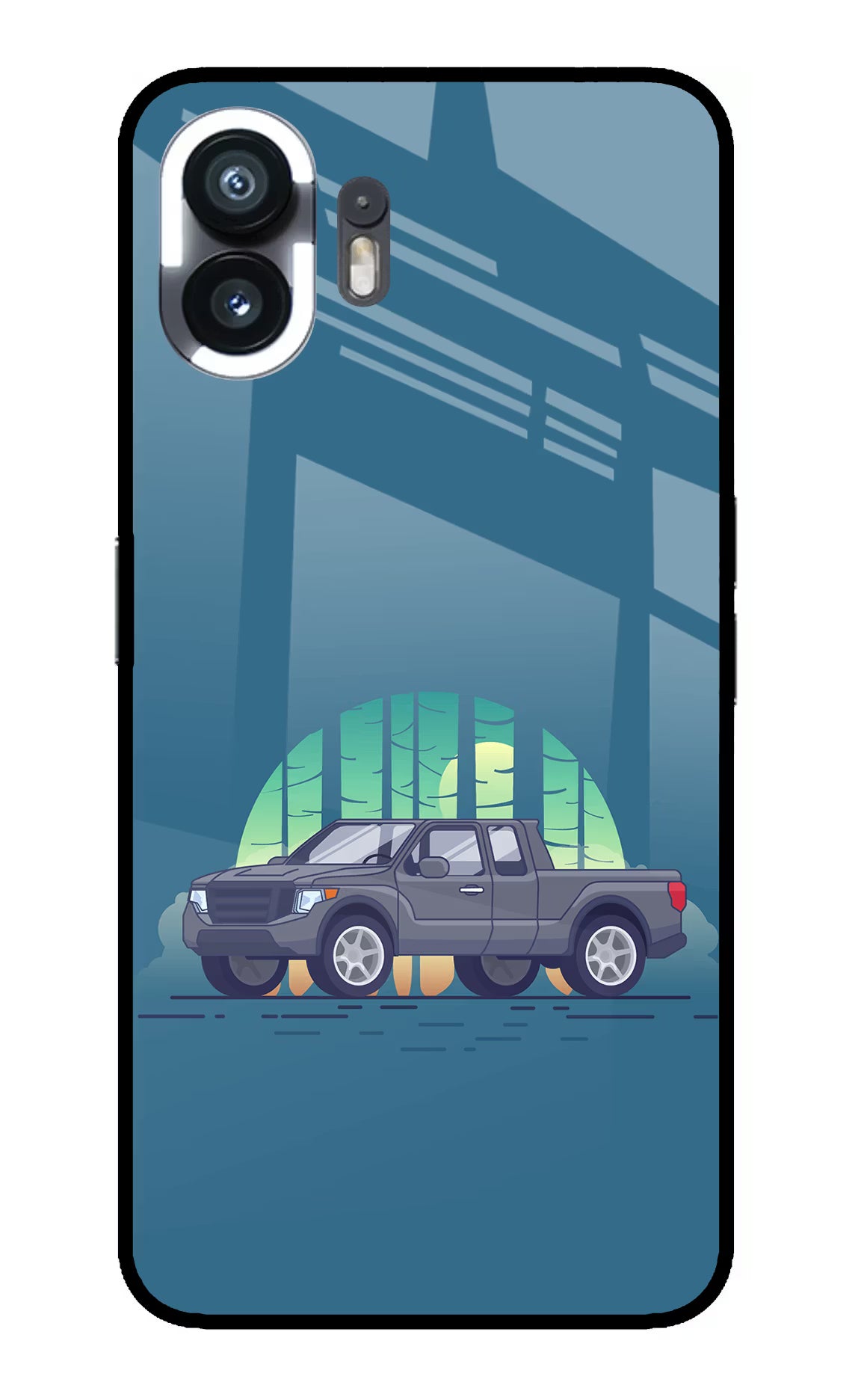 Retro Garage Vibe Nothing Phone 2 Glass Case Back Cover by Casekaro