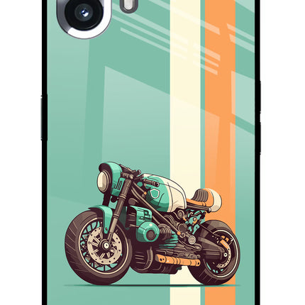 Striped Moto Drift Nothing Phone 2 Glass Case Back Cover by Casekaro