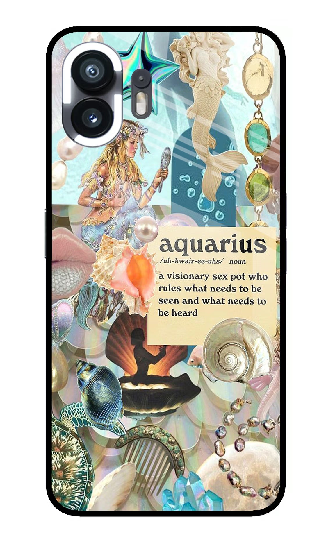 Aquarius Zodiac Nothing Phone 2 Glass Case Back Cover by Casekaro