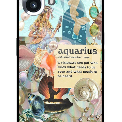 Aquarius Zodiac Nothing Phone 2 Glass Case Back Cover by Casekaro