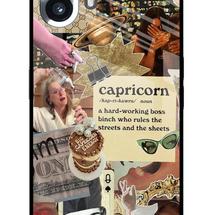Capricorn Zodiac Nothing Phone 2 Glass Case Back Cover by Casekaro