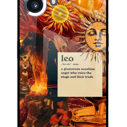 Leo Zodiac Nothing Phone 2 Glass Case Back Cover by Casekaro