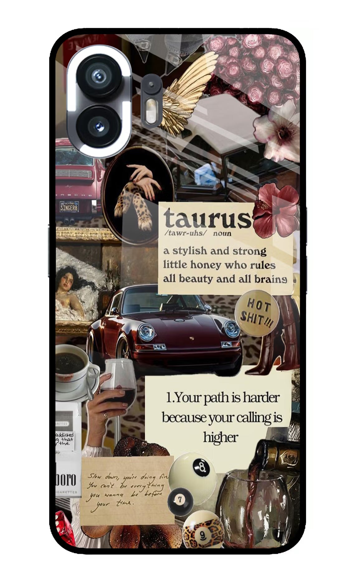 Taurus Zodiac Nothing Phone 2 Glass Case Back Cover by Casekaro