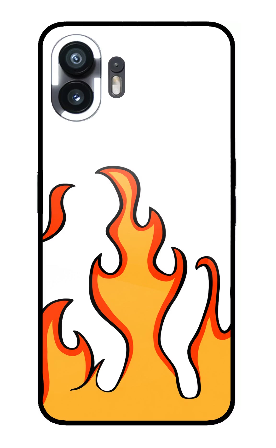 Fired Up – White Nothing Phone 2 Glass Case Back Cover by Casekaro