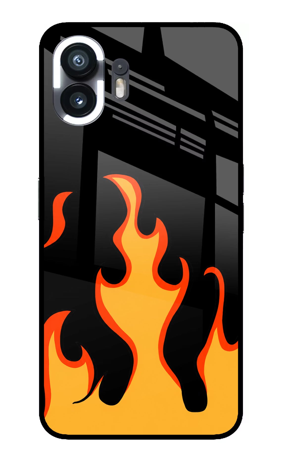 Fired Up – Black Nothing Phone 2 Glass Case Back Cover by Casekaro