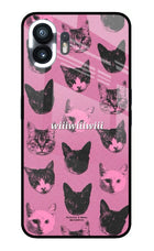 Pink Cats Nothing Phone 2 Glass Case
