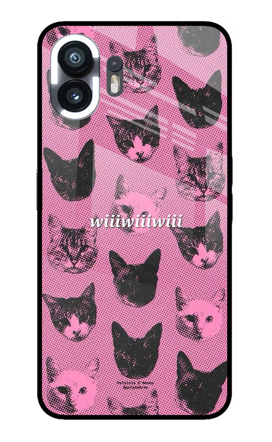 Pink Cats Nothing Phone 2 Glass Case