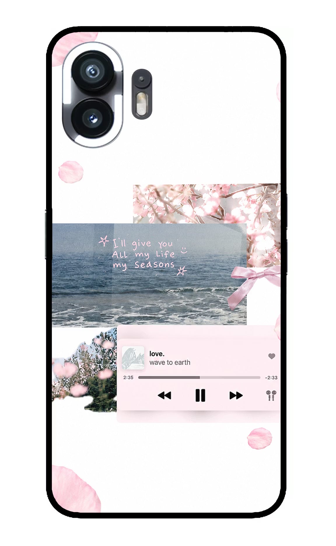 Wave to earth Nothing Phone 2 Glass Case Back Cover by Casekaro