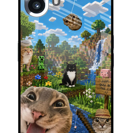 Minecraft Cat Chaos Nothing Phone 2 Glass Case
