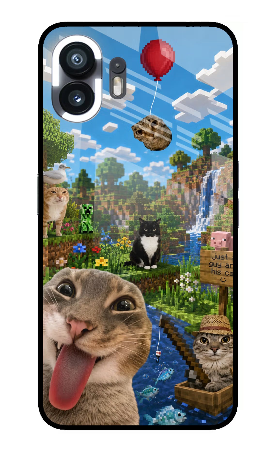 Minecraft Cat Chaos Nothing Phone 2 Glass Case