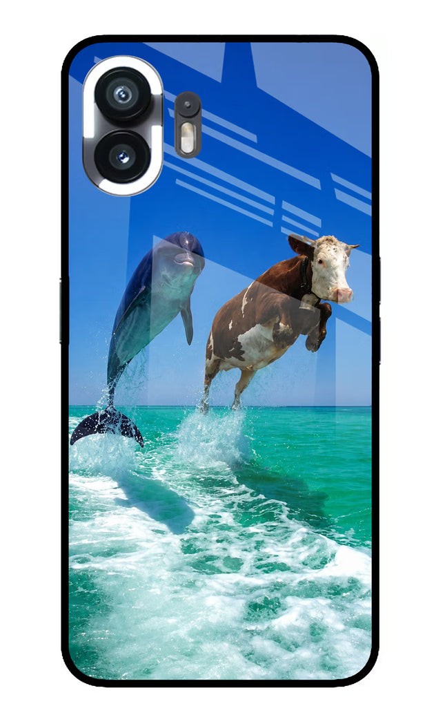 Dolphin vs Cow Nothing Phone 2 Glass Case