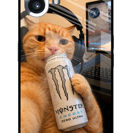 Gamer Cat Energy Nothing Phone 2 Glass Case