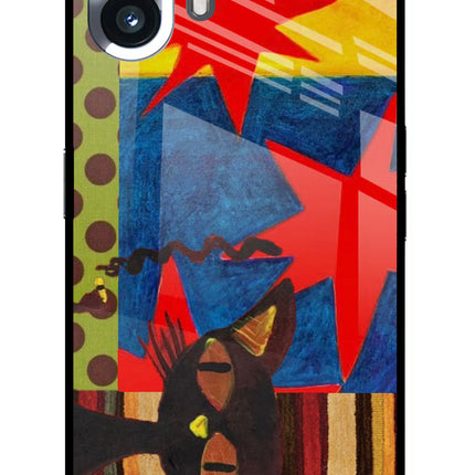 Pop Cat Nothing Phone 2 Glass Case Back Cover by Casekaro