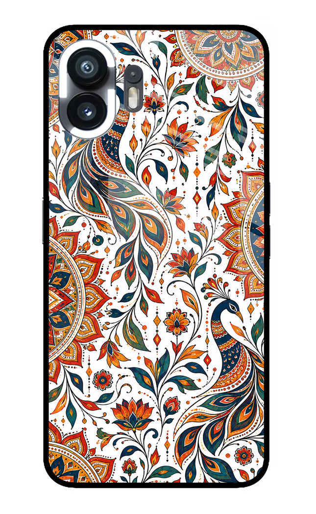 White Mayura Nothing Phone 2 Glass Case