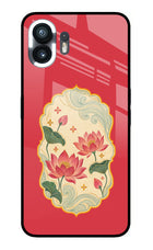 Pink Lotus Nothing Phone 2 Glass Case