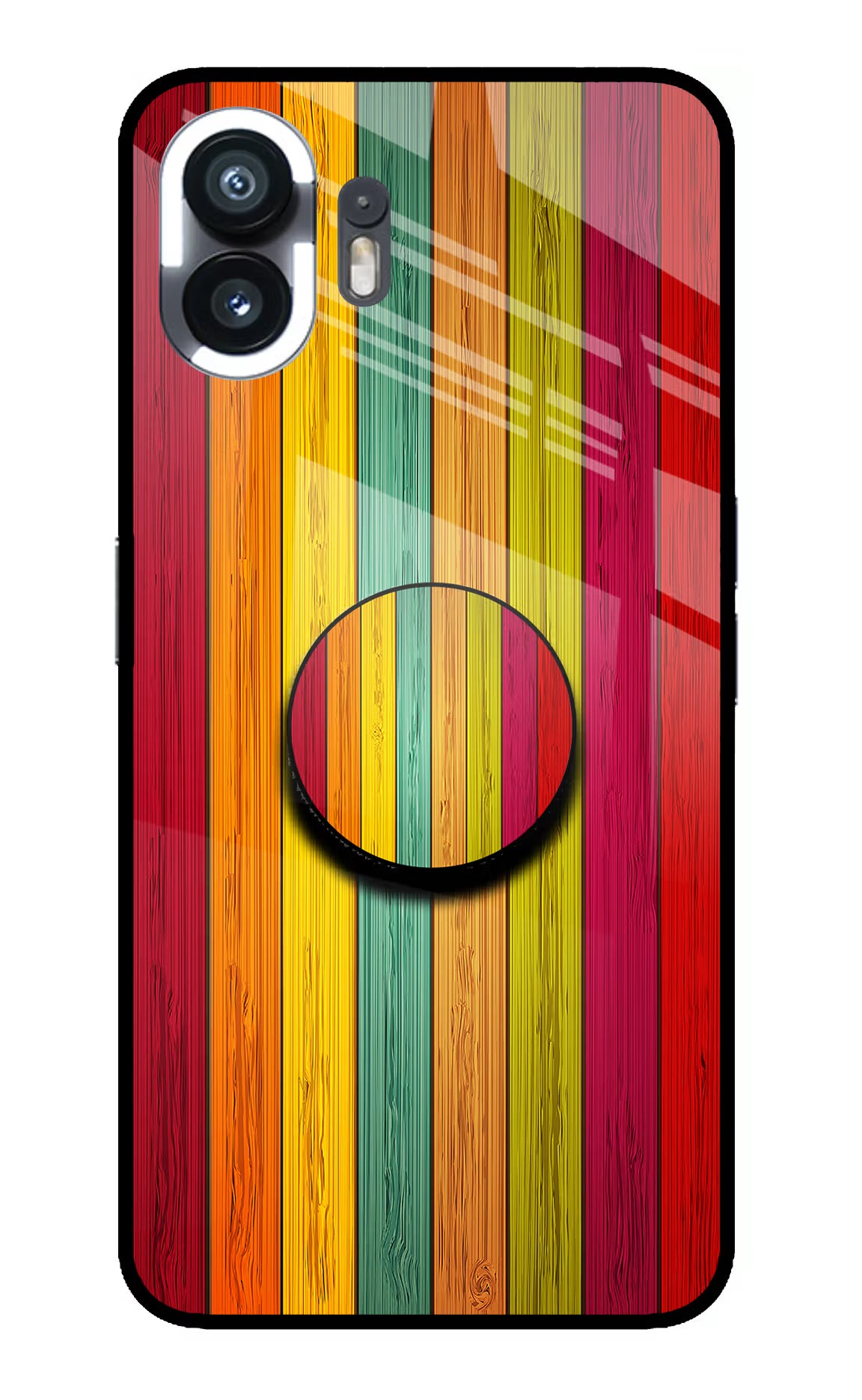 Multicolor Wooden Nothing Phone 2 Pop Case by Casekaro