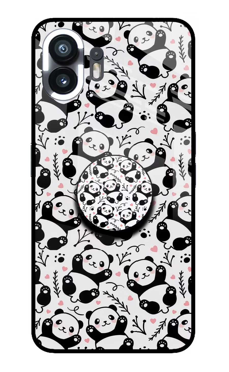 Cute Panda Nothing Phone 2 Pop Case, Metal case