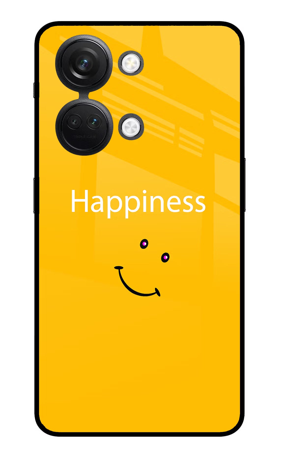 Happiness With Smiley OnePlus Nord 3 5G Glass Case Back Cover by Casekaro