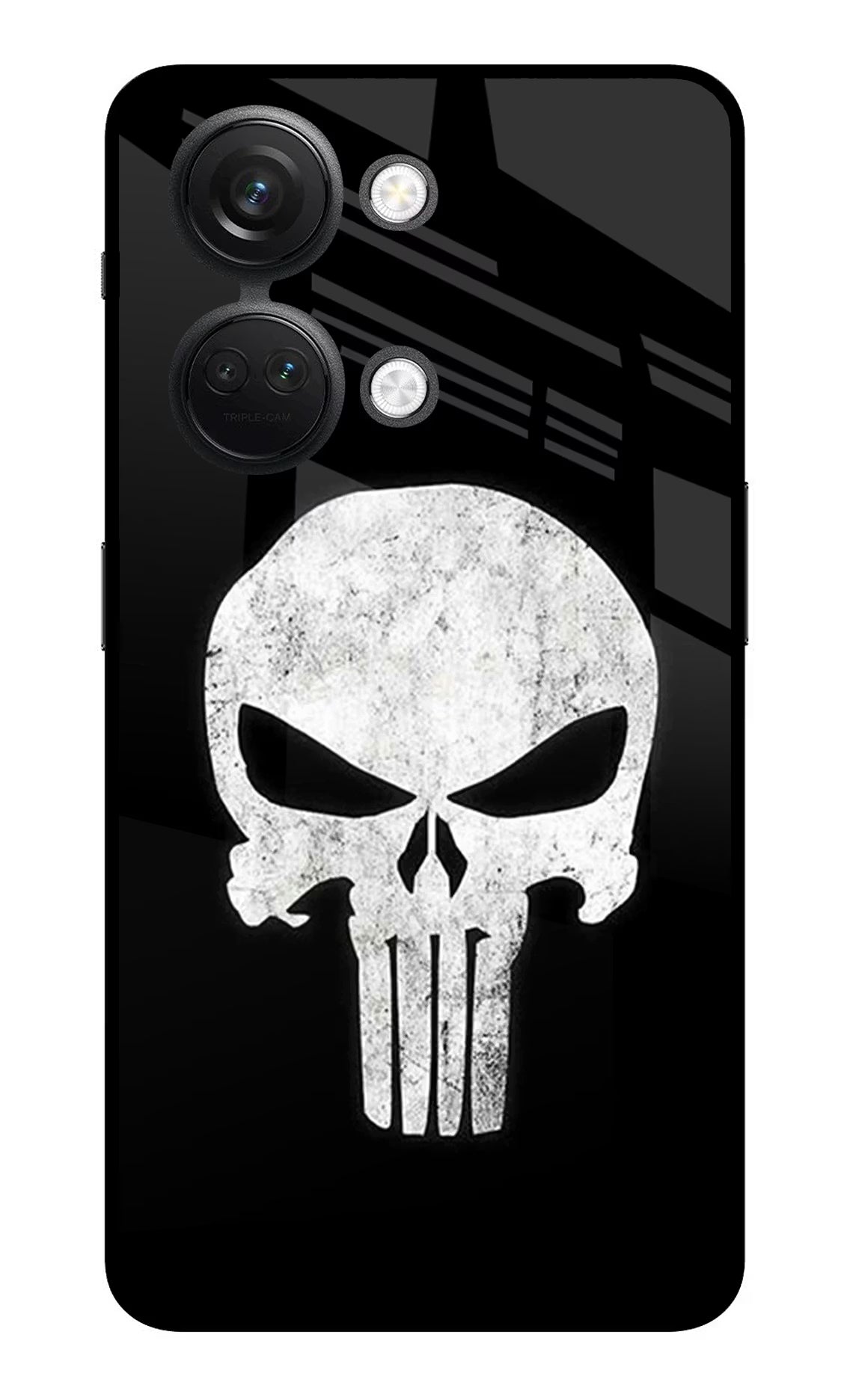 Punisher Skull OnePlus Nord 3 5G Glass Case Back Cover by Casekaro
