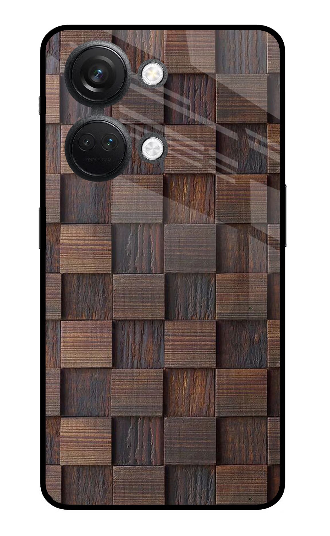 Wooden Cube Design OnePlus Nord 3 5G Glass Case Back Cover by Casekaro