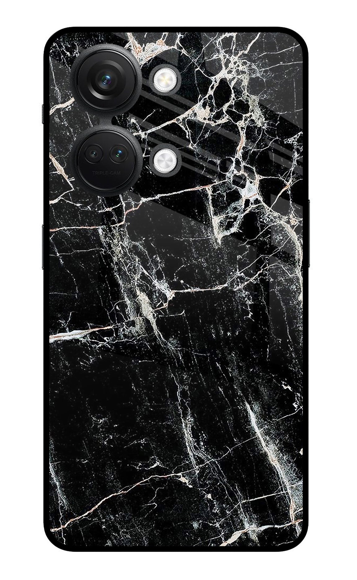 Black Marble Texture OnePlus Nord 3 5G Glass Case