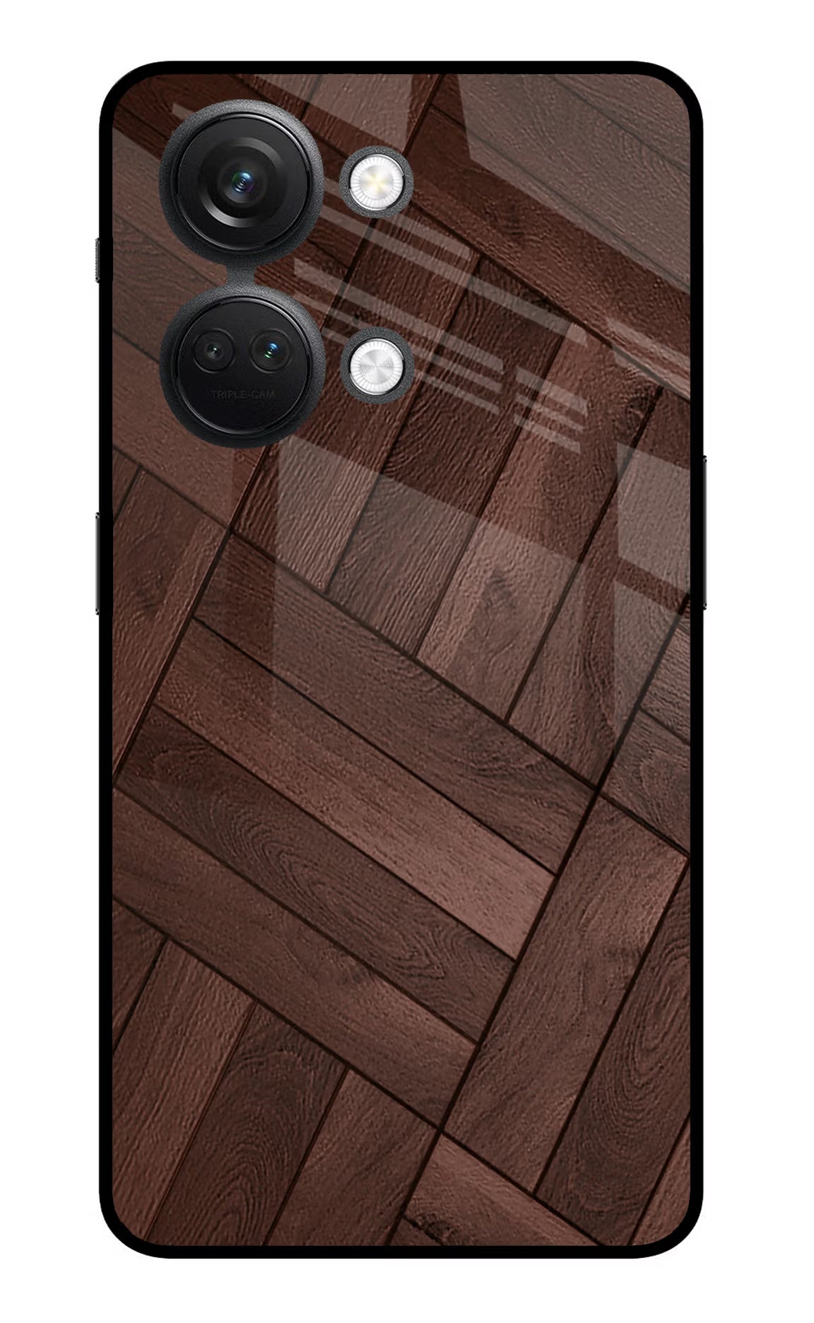 Wooden Texture Design OnePlus Nord 3 5G Glass Case Back Cover by Casekaro