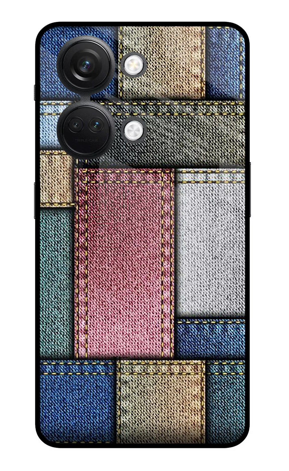 Multicolor Jeans OnePlus Nord 3 5G Glass Case Back Cover by Casekaro