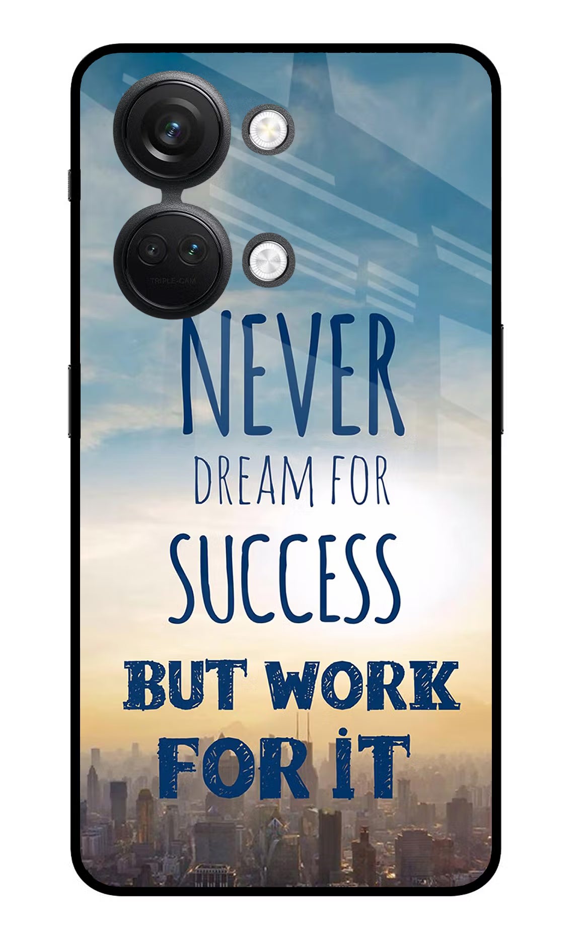 Never Dream For Success But Work For It OnePlus Nord 3 5G Glass Case Back Cover by Casekaro