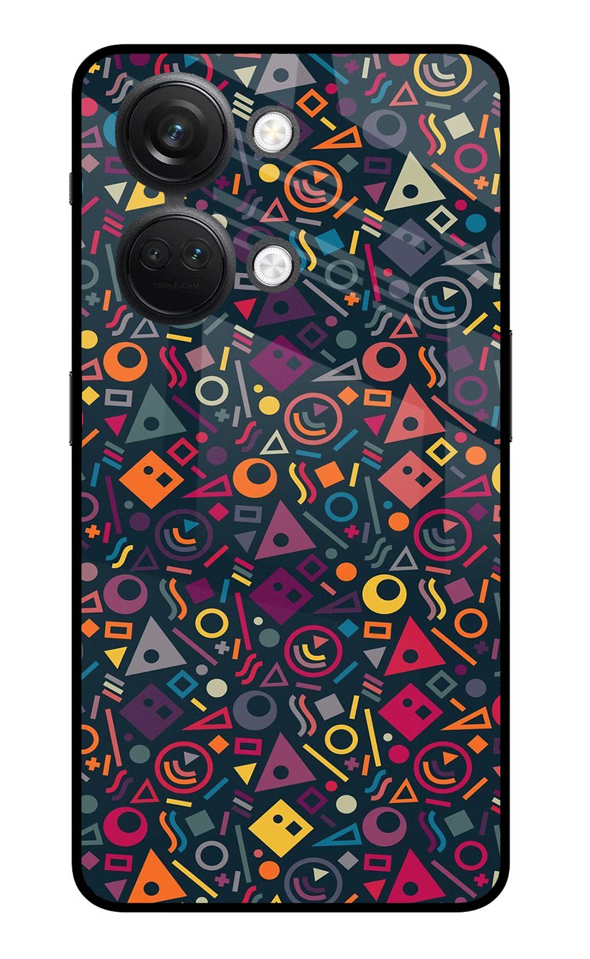 Geometric Abstract OnePlus Nord 3 5G Glass Case Back Cover by Casekaro