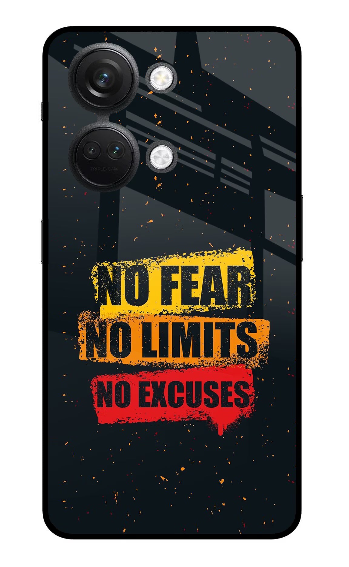 No Fear No Limits No Excuse OnePlus Nord 3 5G Glass Case Back Cover by Casekaro
