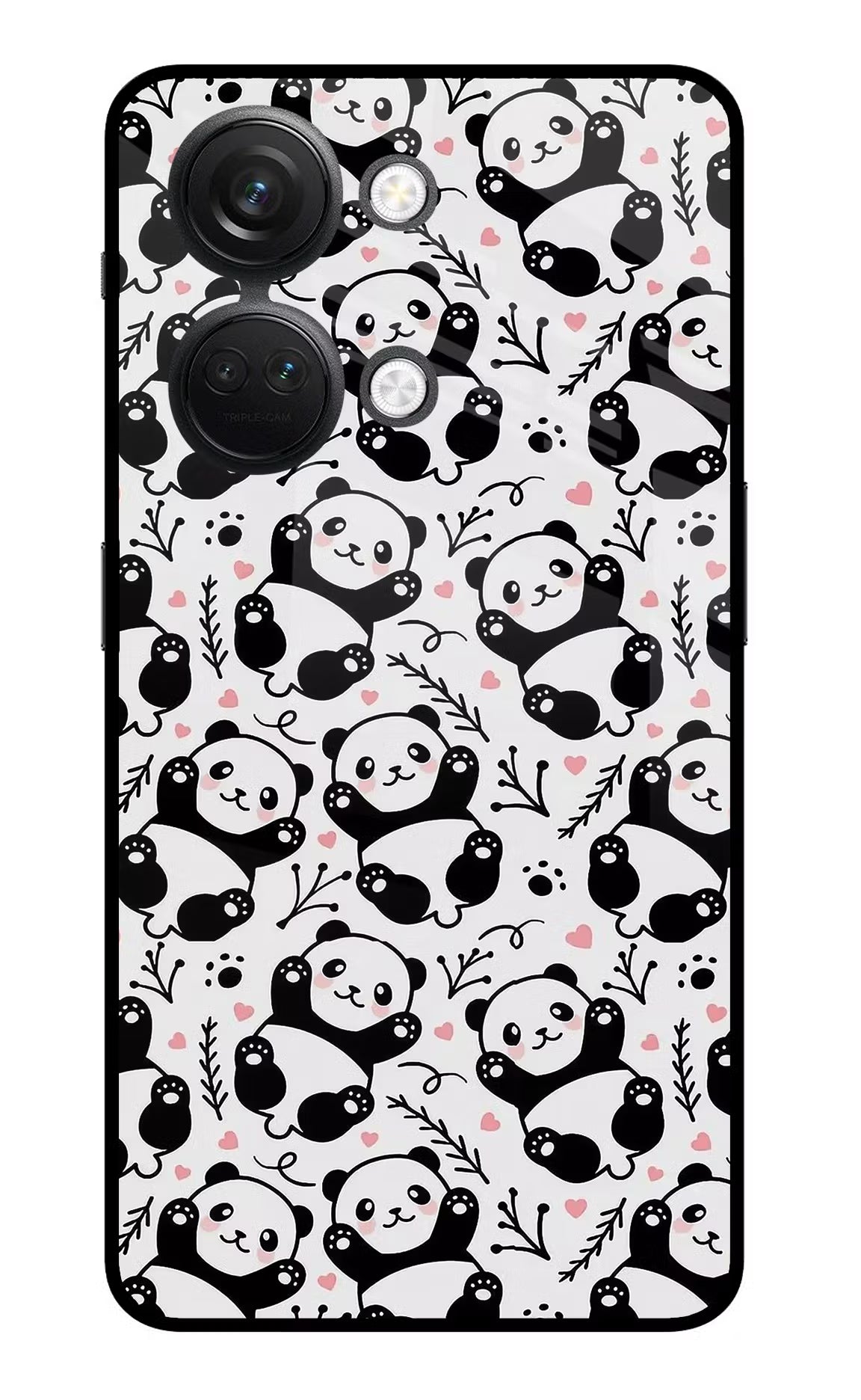 Cute Panda OnePlus Nord 3 5G Glass Case Back Cover by Casekaro