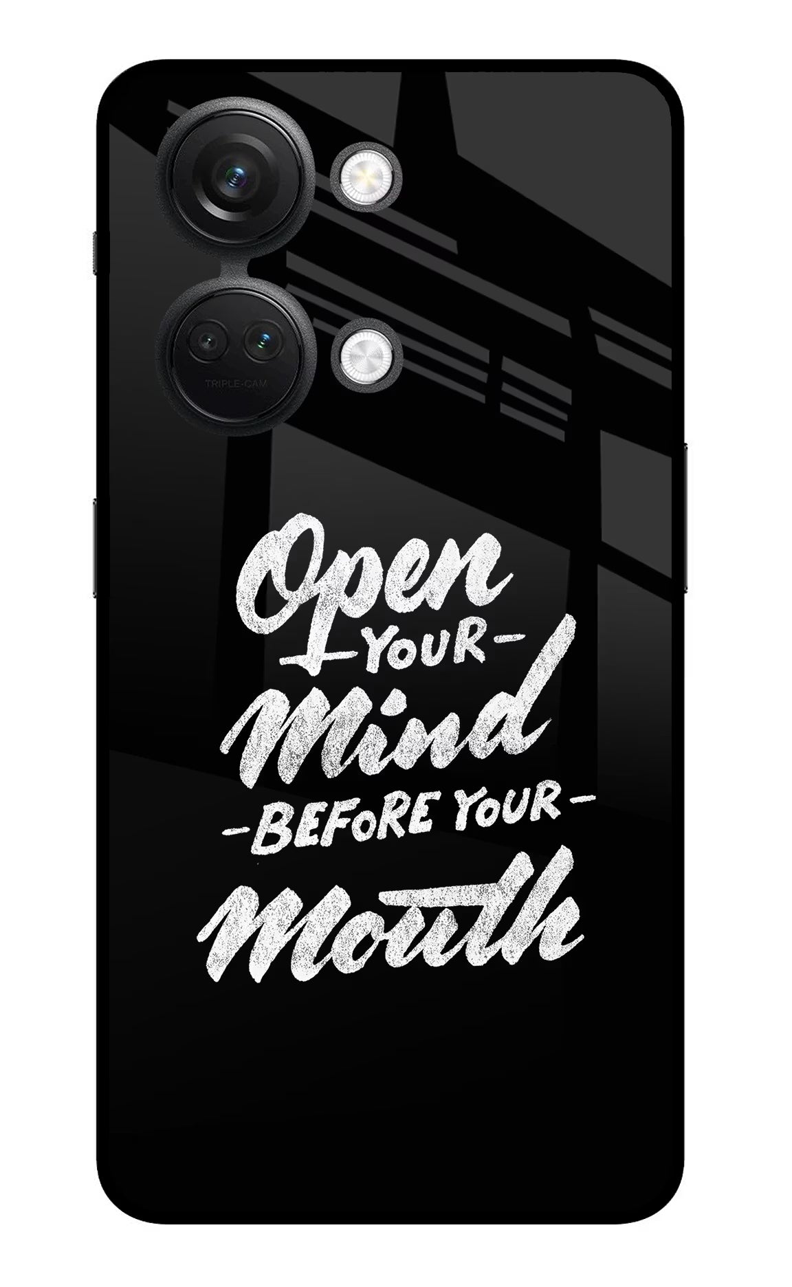 Open Your Mind Before Your Mouth OnePlus Nord 3 5G Glass Case Back Cover by Casekaro