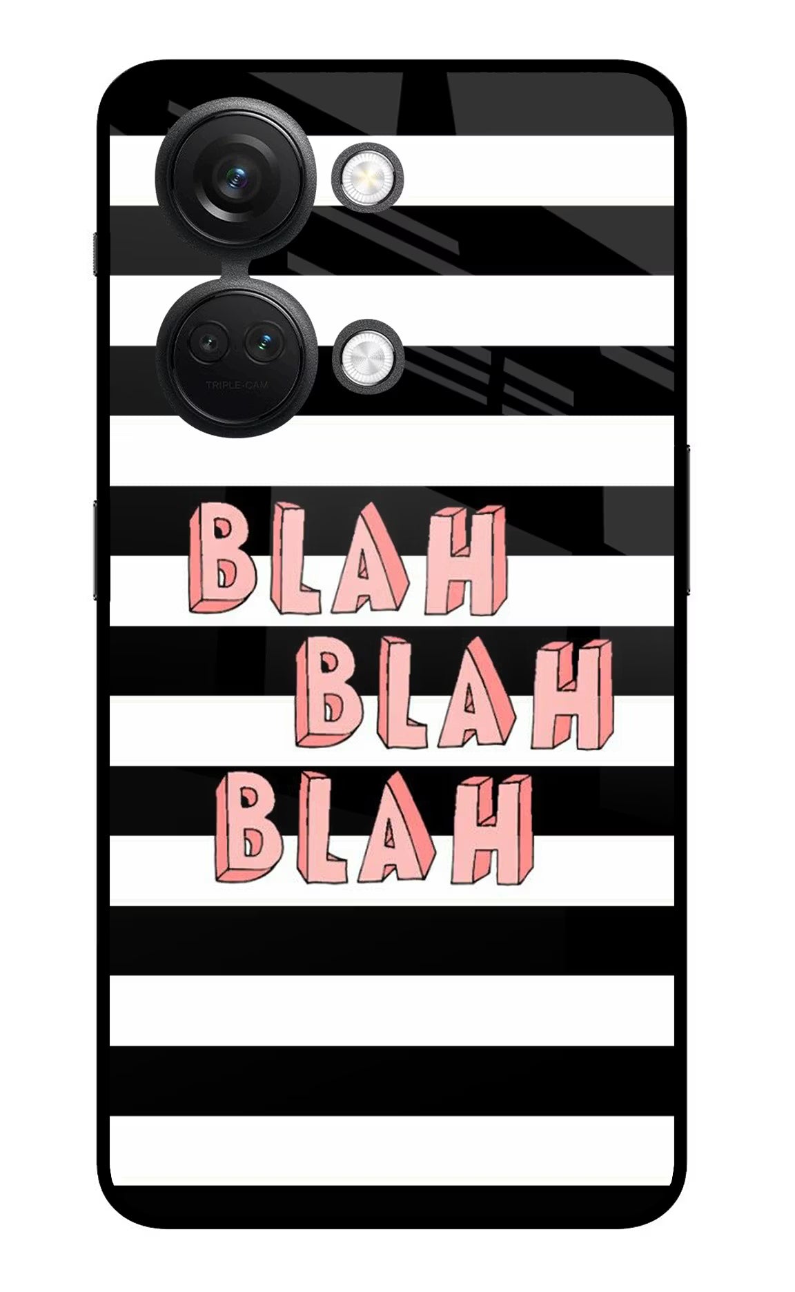 Blah Blah Blah OnePlus Nord 3 5G Glass Case Back Cover by Casekaro