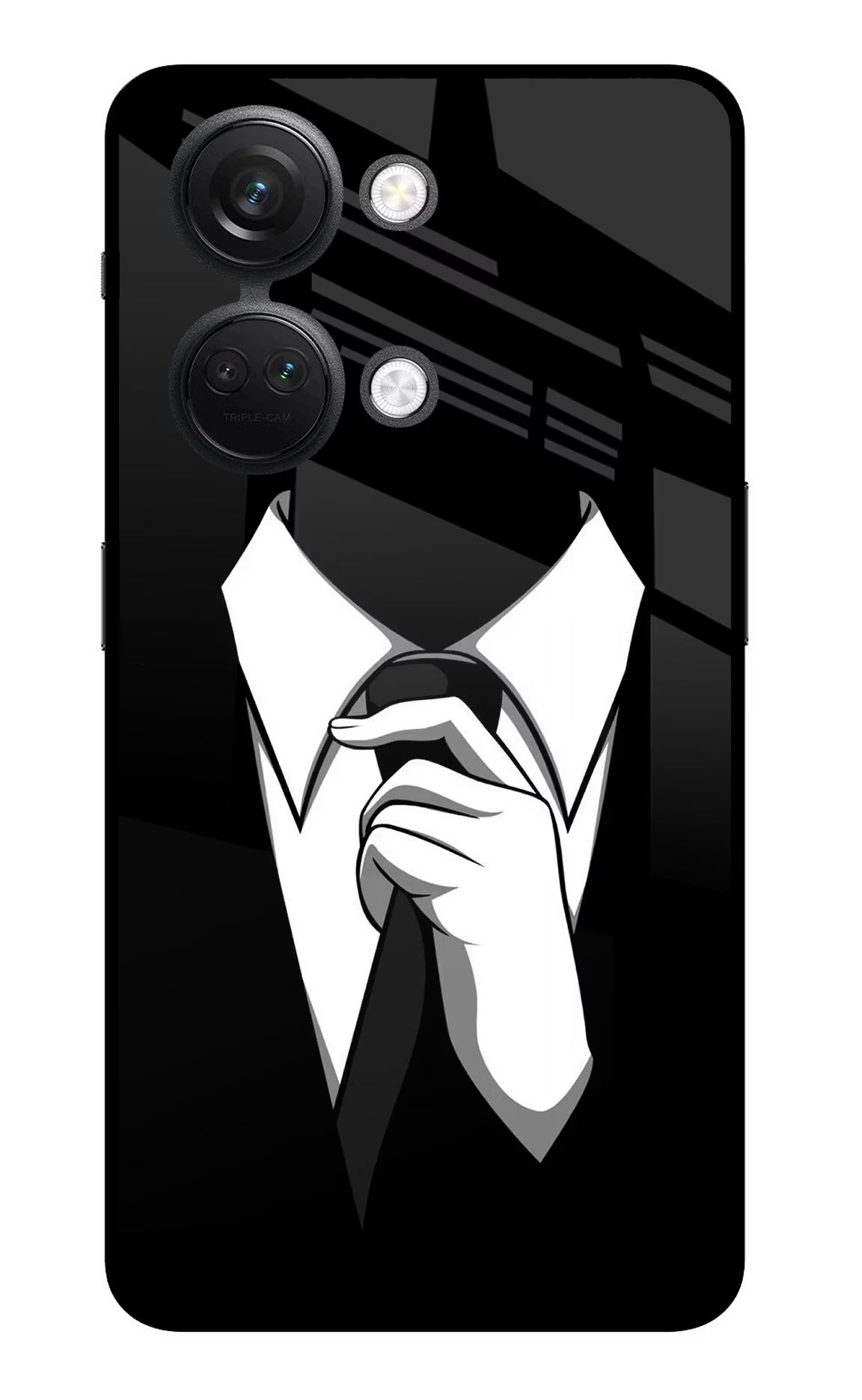 Black Tie OnePlus Nord 3 5G Glass Case Back Cover by Casekaro